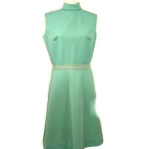 1960'S Bleeker Street sleeveless mint Vintage Green Midi Dress (Halloween)